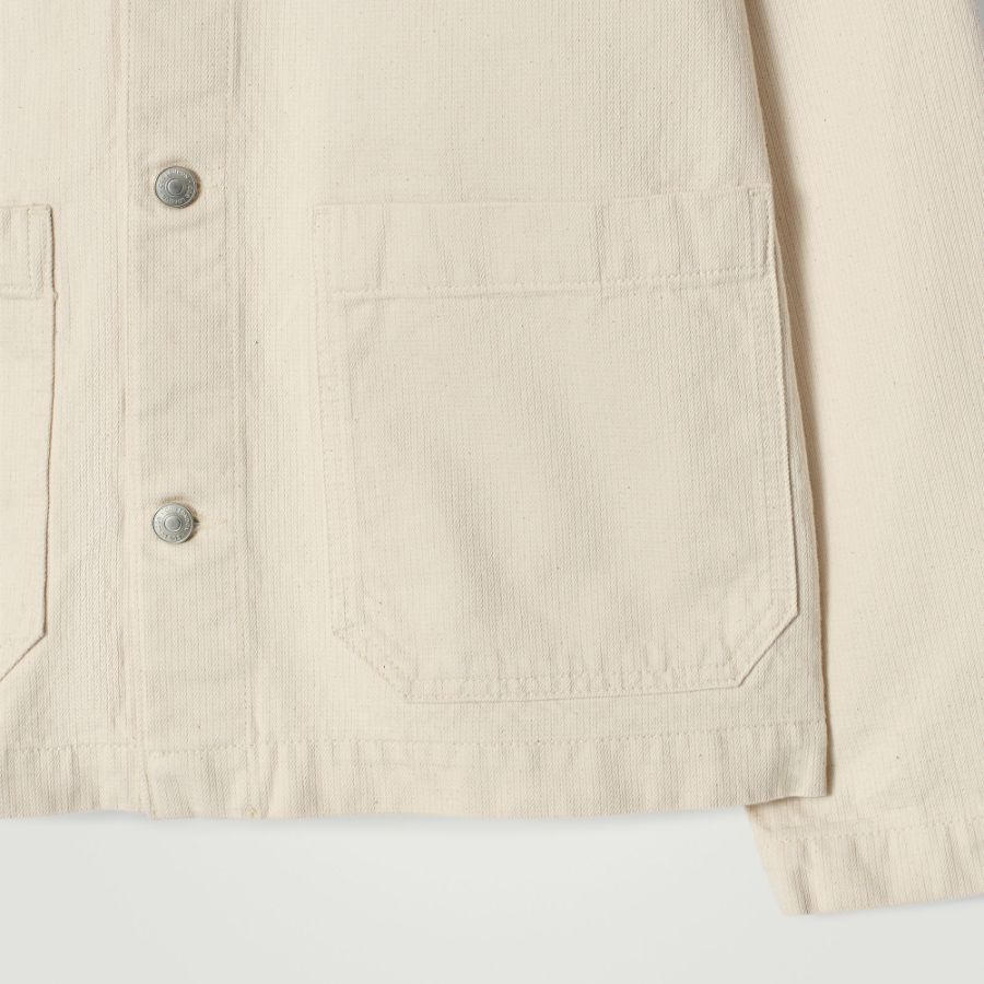 COS Relaxed Chain Stitch Denim Overshirt – Ecru