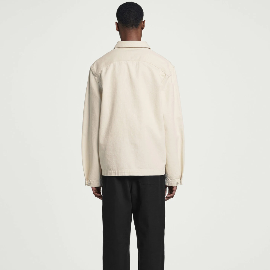 COS Relaxed Chain Stitch Denim Overshirt – Ecru