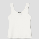 Theory Women Ribbed Viscose Deep Scoop Tank - Ivory