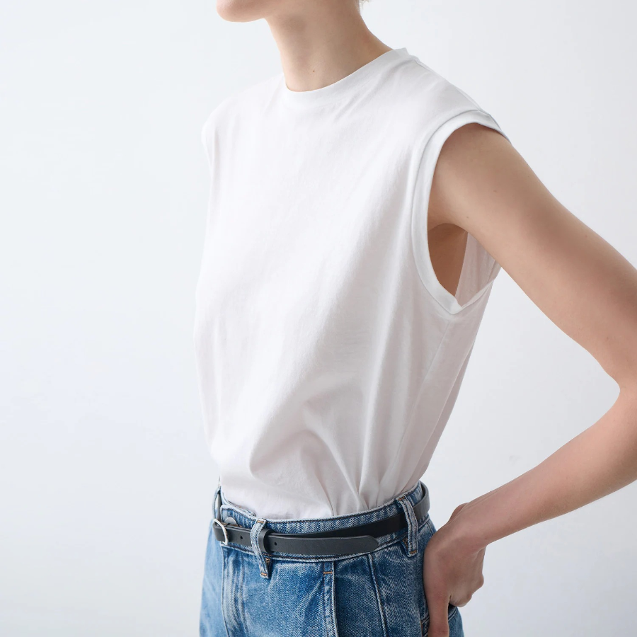 Theory Women Apex Cotton Shirt Tail Tank - White