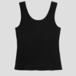 Theory Women Ribbed Viscose Deep Scoop Tank - Black