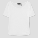 Theory Women Apex Cotton Scoop Tee - White