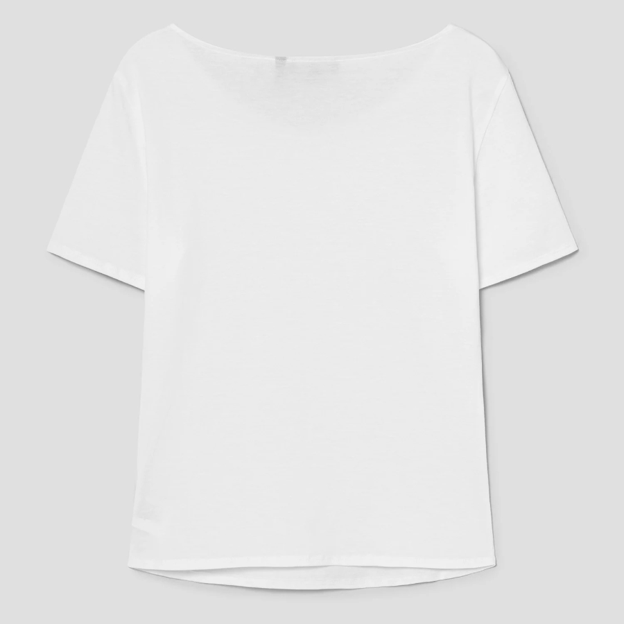 Theory Women Apex Cotton Scoop Tee - White