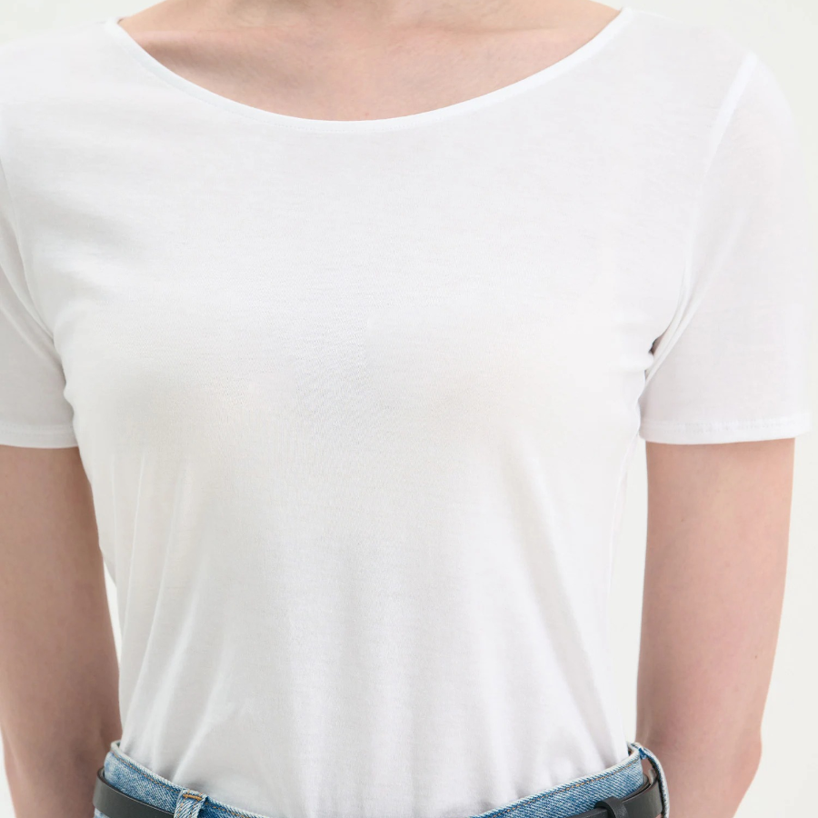 Theory Women Apex Cotton Scoop Tee - White