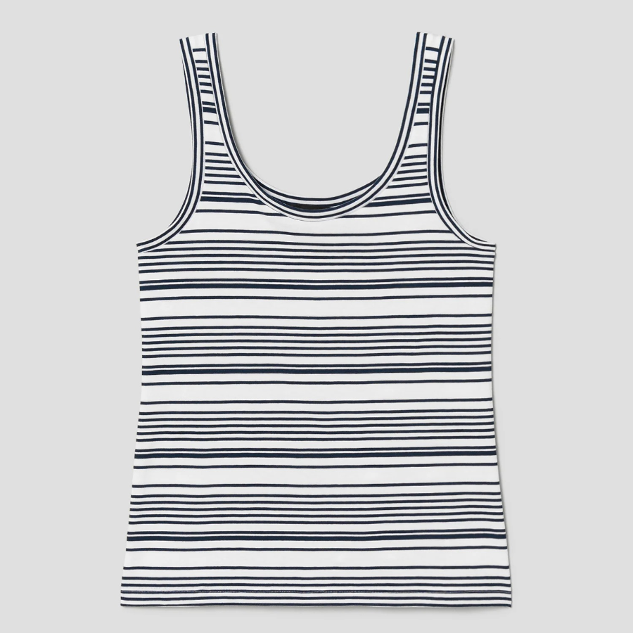 Theory Women Cotton Stripe Bram Tee - Navy Multi