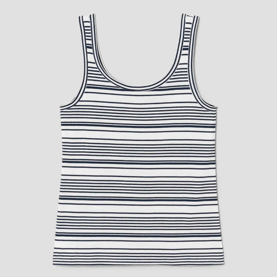 Theory Women Cotton Stripe Bram Tee - Navy Multi