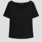 Theory Women Apex Cotton Scoop Tee - Black