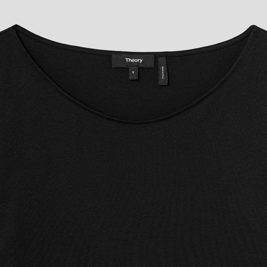 Theory Women Apex Cotton Scoop Tee - Black