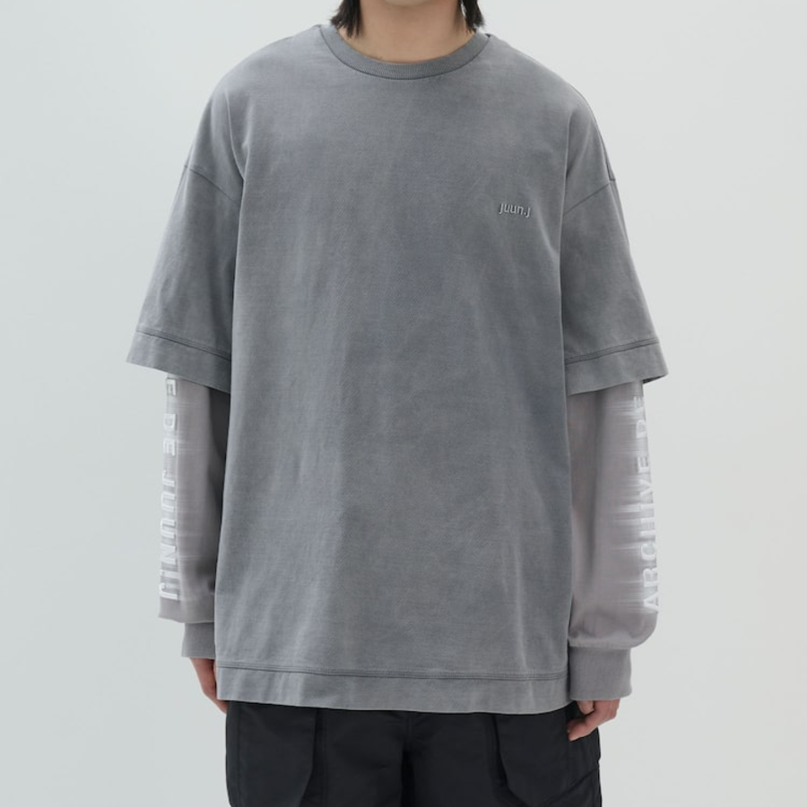 JUUN.J ARCHIVE Dual Layer Dyed Long Sleeve – Light Grey