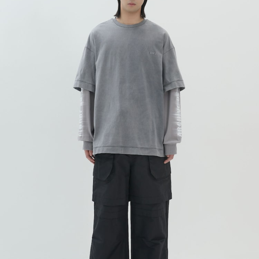 JUUN.J ARCHIVE Dual Layer Dyed Long Sleeve – Light Grey