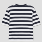 Theory Women Wide Stripe Boxy Crewneck Tee - Navy Multi