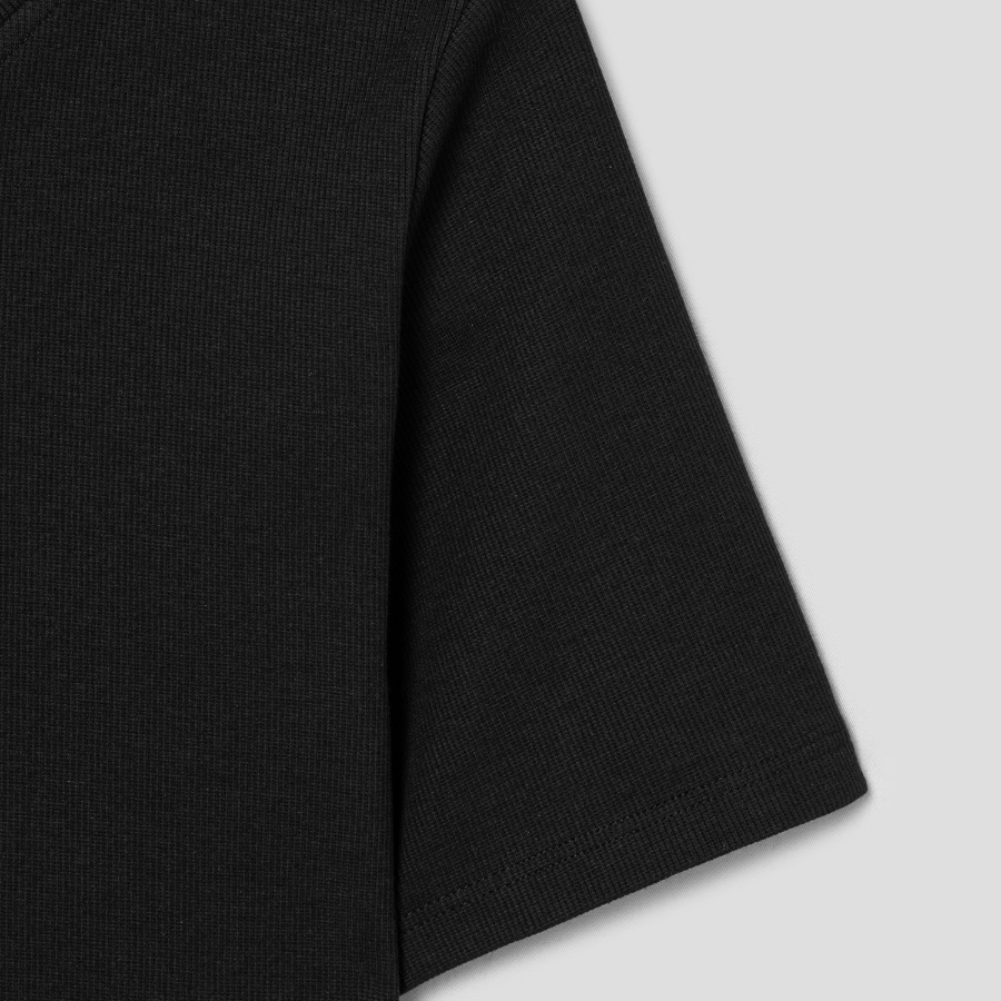 Theory Women Perry Knit Rib Henley Top - Black