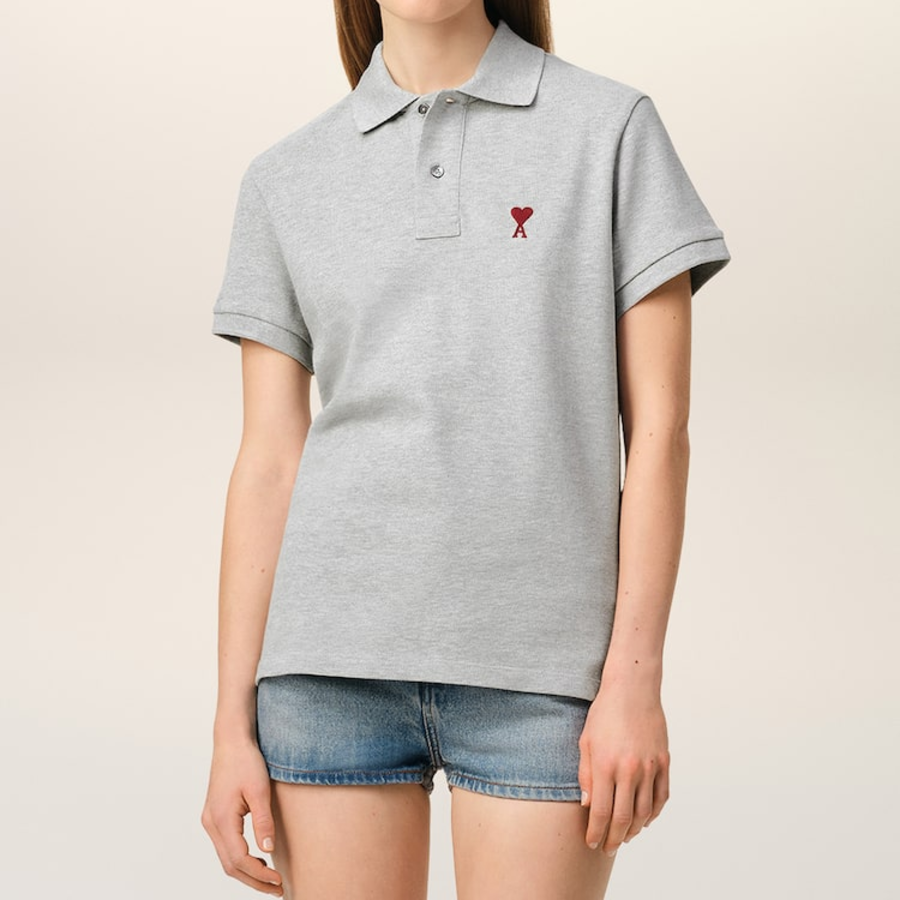 ami (Unisex) Red ADC Polo T-shirt – Grey