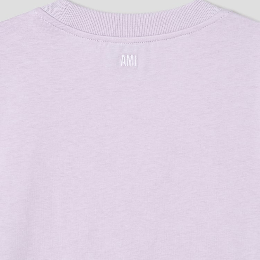 ami Women Off White ADC Cropped T-shirt – Lilac