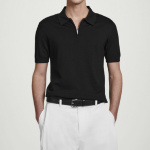 COS – Slim Knitted Silk Zip-Up Polo Shirt