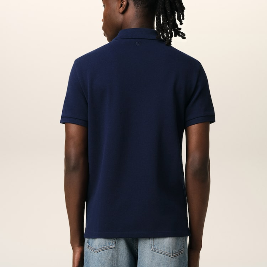 ami (Unisex) Red ADC Polo T-shirt – Night Blue