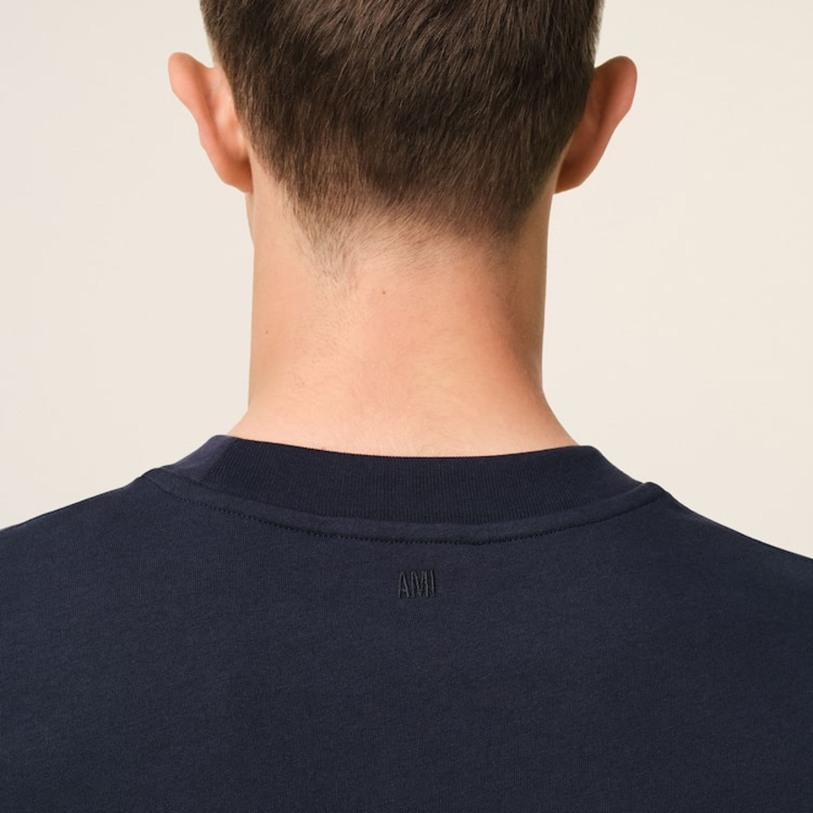 ami (Unisex) Ami Paris Crochet T-shirt – Navy Blue