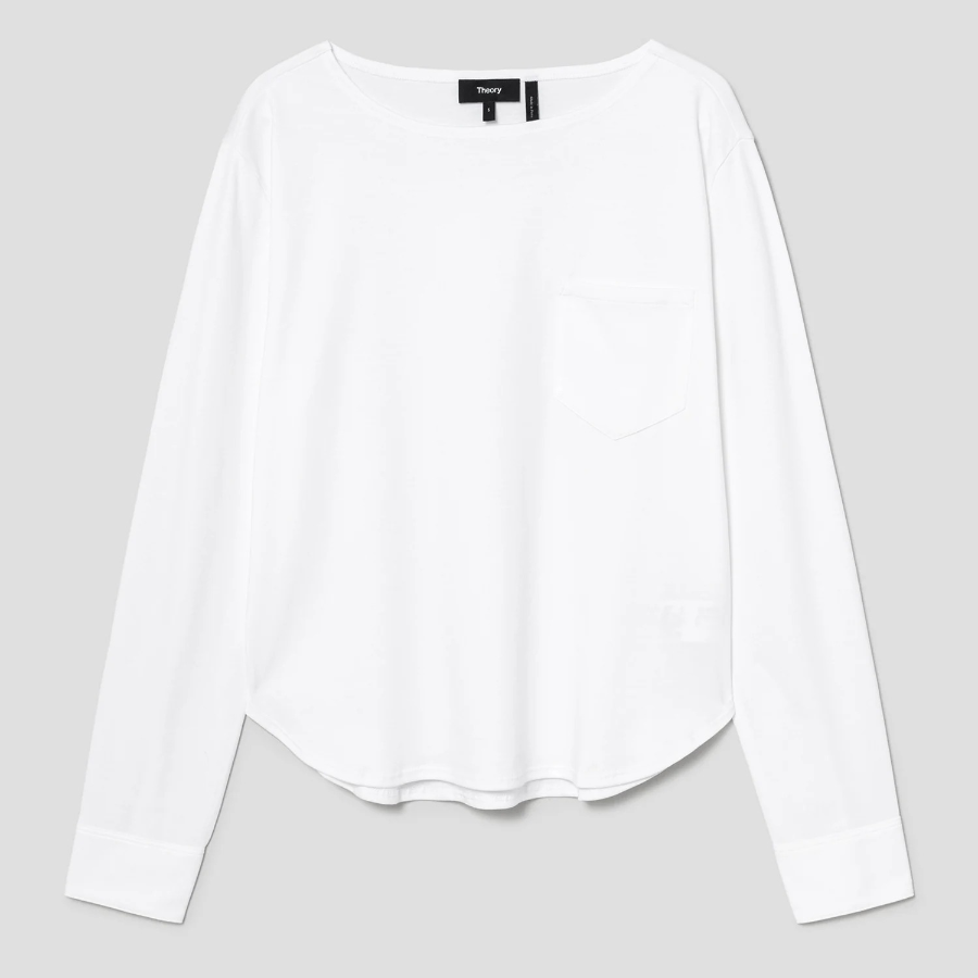 Theory Women Clinton Knit Boatneck Shirt - White