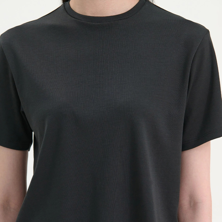 Theory Women Clinton Knit Boxy Crewneck Tee - Black