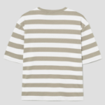 Theory Women Wide Stripe Boxy Crewneck Tee - Taupe Multi