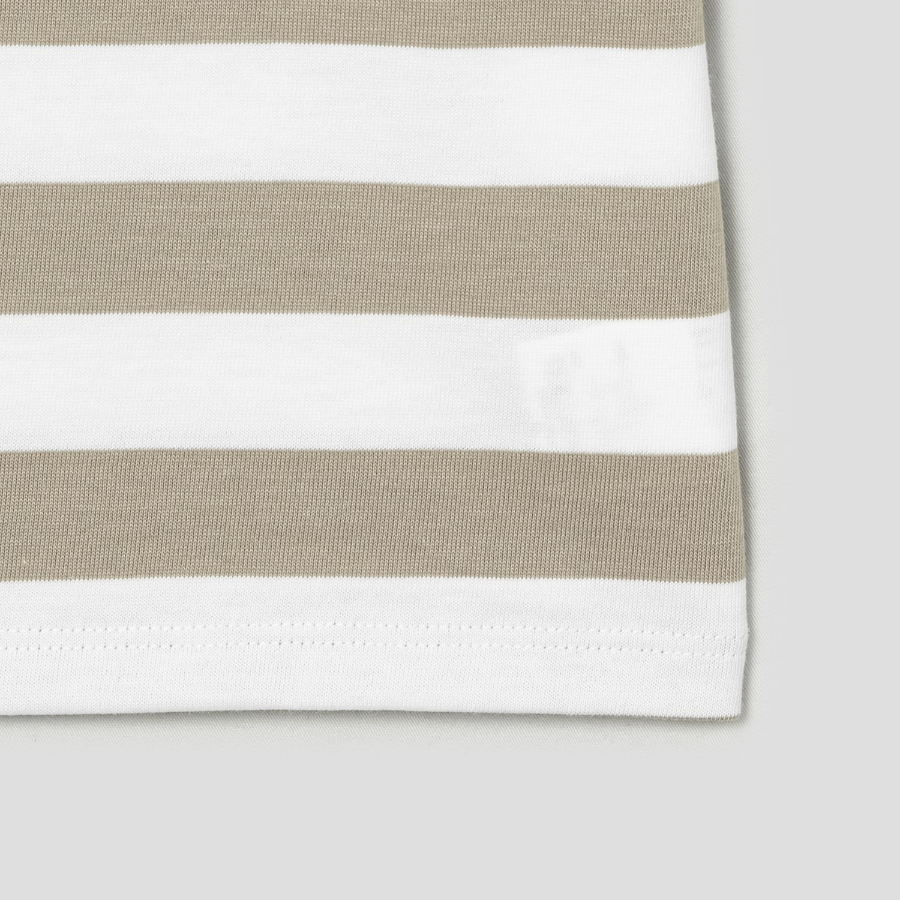 Theory Women Wide Stripe Boxy Crewneck Tee - Taupe Multi