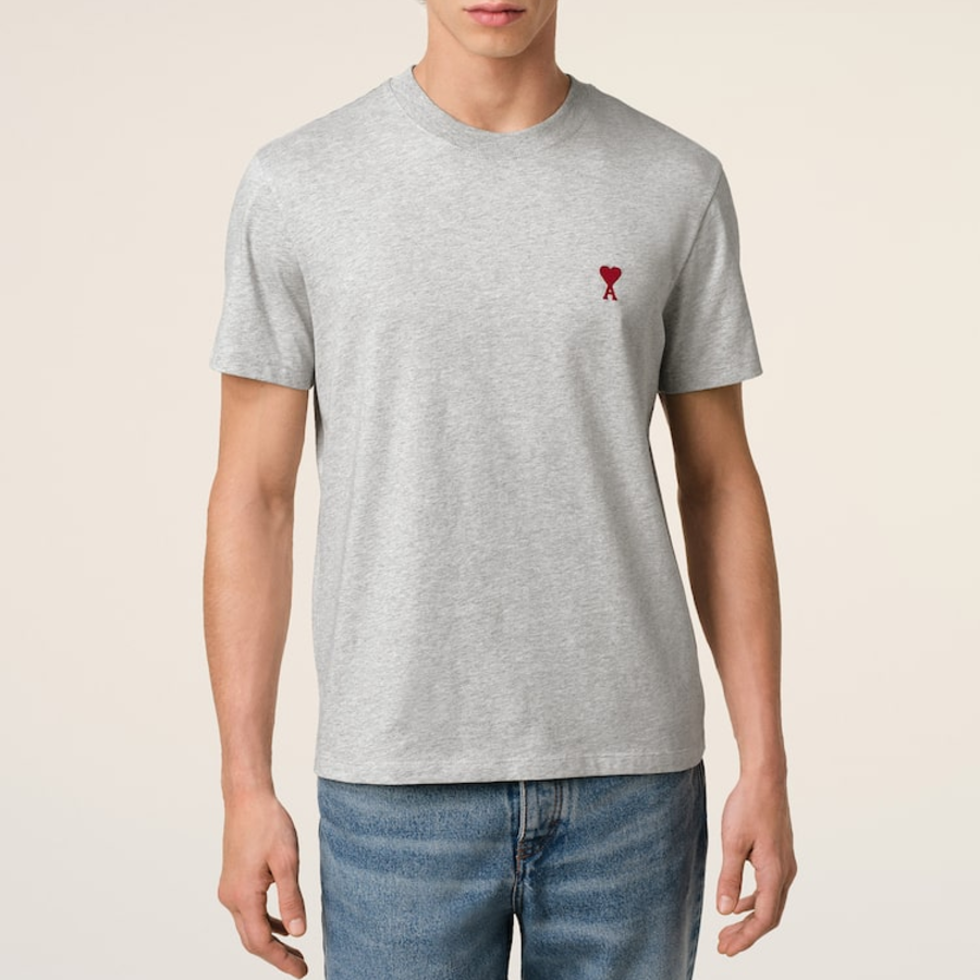 ami (Унисекс) Футболка Red ADC T-shirt – Heather Ash Grey