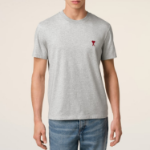 ami (Унисекс) Футболка Red ADC T-shirt – Heather Ash Grey