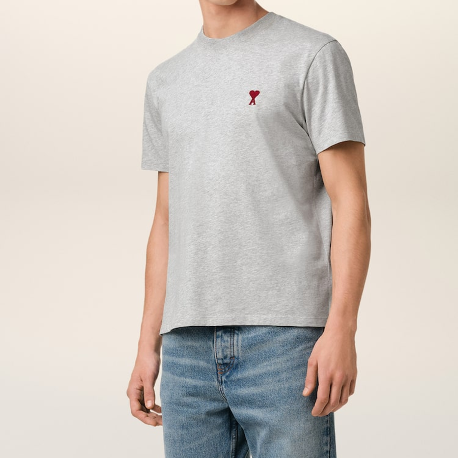 ami (Унисекс) Футболка Red ADC T-shirt – Heather Ash Grey
