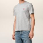 ami (Унисекс) Футболка Red ADC T-shirt – Heather Ash Grey