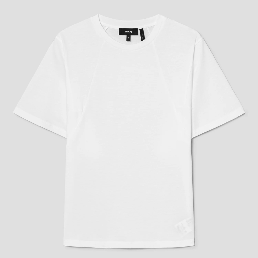 Theory Women Apex Cotton Flutter Tee - White