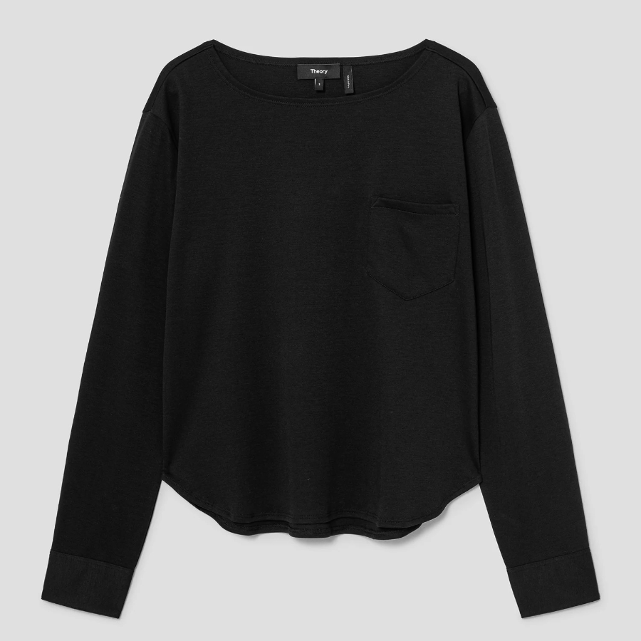 Theory Women Clinton Knit Boatneck Shirt - Black