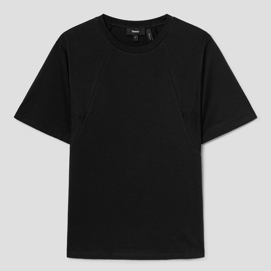 Theory Women Apex Cotton Flutter Tee - Black