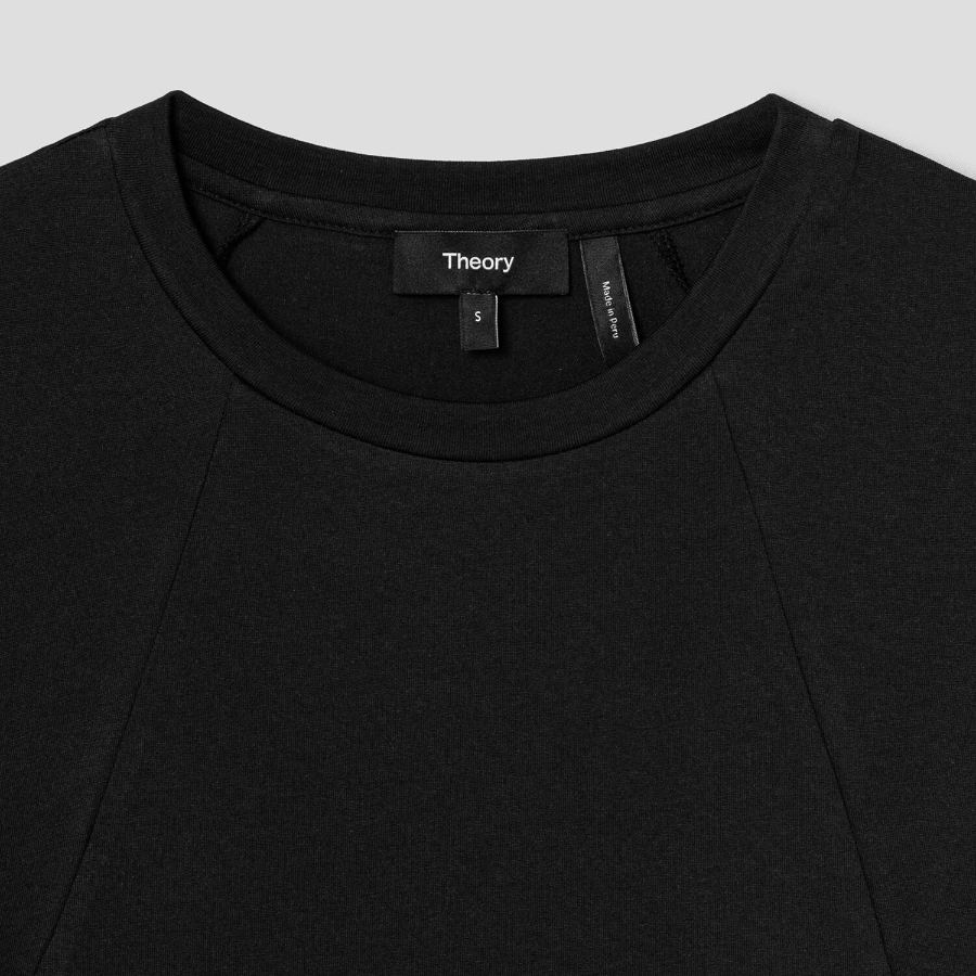 Theory Women Apex Cotton Flutter Tee - Black