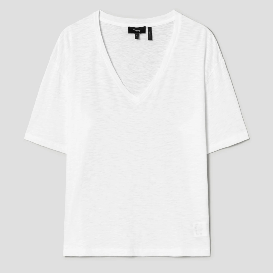 Theory Women Nebulous Relaxed Vneck Tee - White