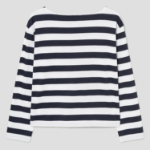 Theory Women Wide Stripe Boatneck Tee - Navy Multi