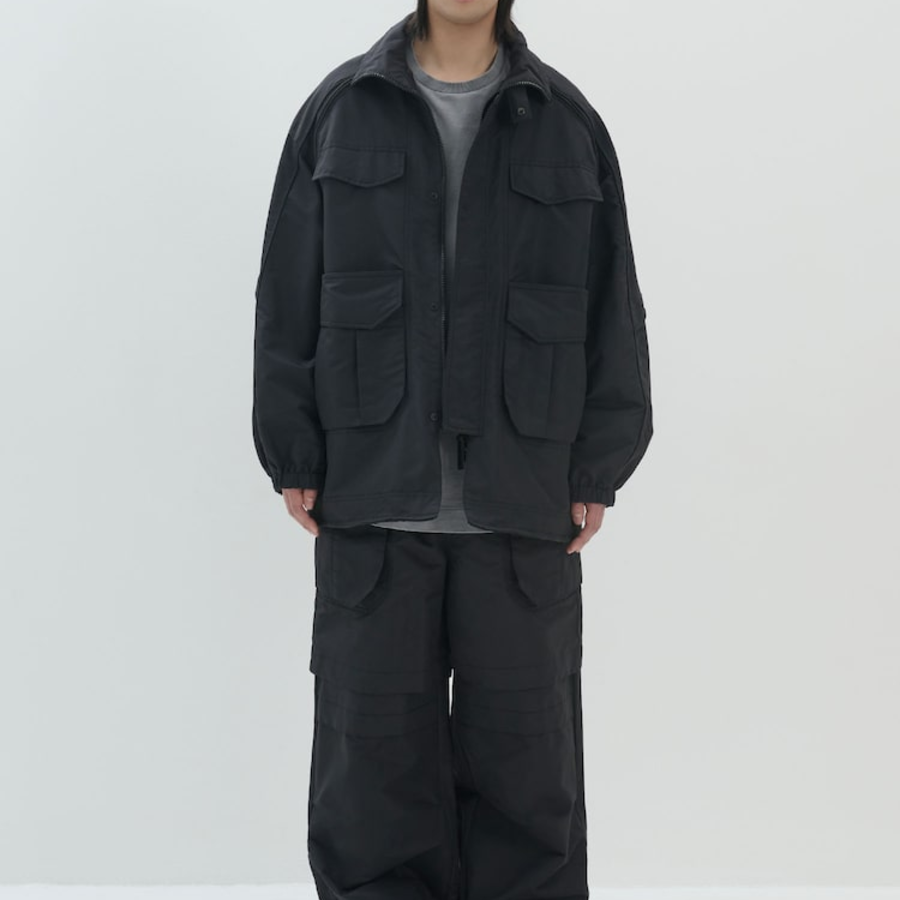 JUUN.J (Унисекс) Куртка Nylon Detachable Out-Pocket Foldable Reversible Jumper – Black