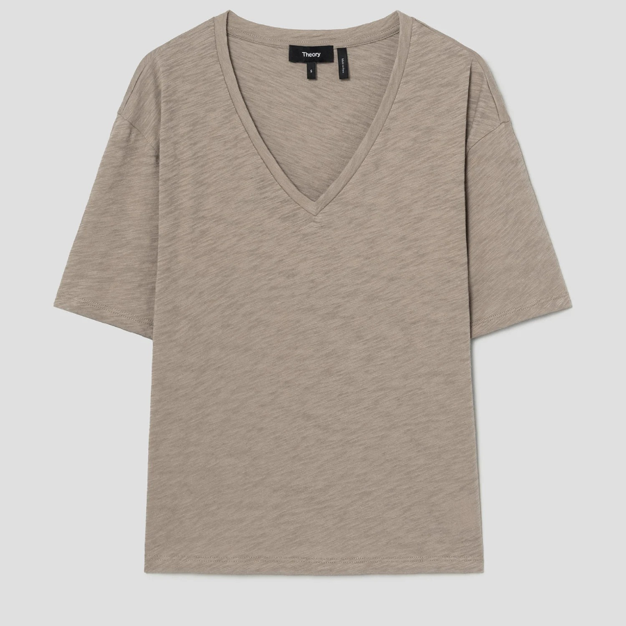 Theory Women Nebulous Relaxed Vneck Tee - Soft Taupe