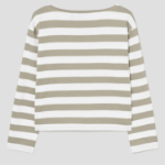 Theory Women Wide Stripe Boatneck Tee - Taupe Multi