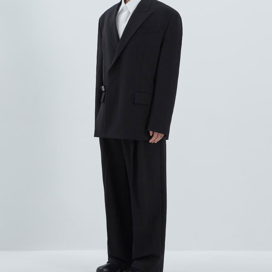 JUUN.J (Унисекс) Жакет Blended Wool Belted Setup Jacket – Black