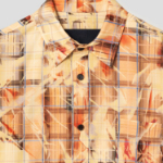 JUUN.J (Унисекс) Рубашка Sun-Bleach Print Check Loose-Fit Shirt – Yellowish Brown