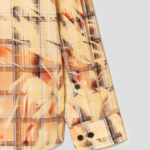 JUUN.J (Унисекс) Рубашка Sun-Bleach Print Check Loose-Fit Shirt – Yellowish Brown