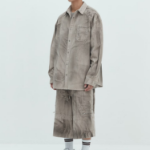 JUUN.J (Унисекс) Рубашка Denim Painted Loose-Fit Shirt – Beige