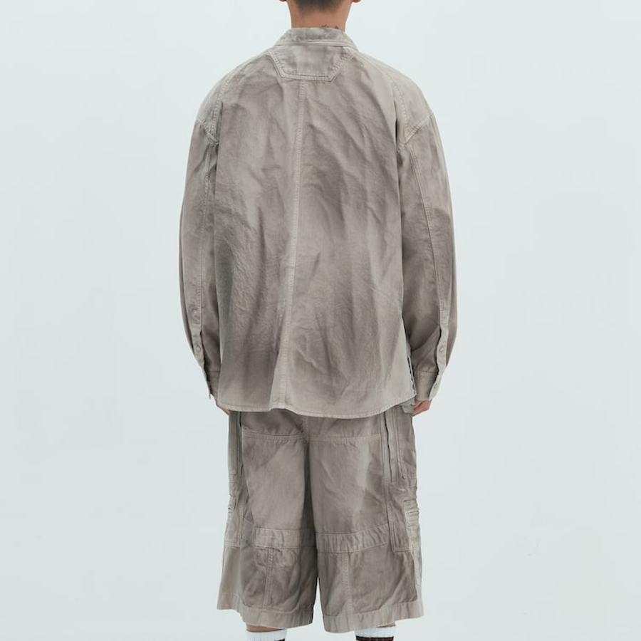 JUUN.J (Унисекс) Рубашка Denim Painted Loose-Fit Shirt – Beige