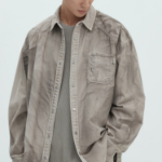 JUUN.J (Унисекс) Рубашка Denim Painted Loose-Fit Shirt – Beige