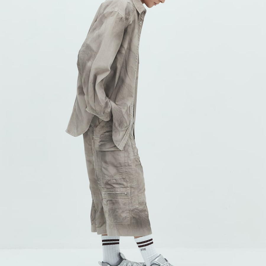 JUUN.J (Унисекс) Рубашка Denim Painted Loose-Fit Shirt – Beige