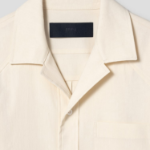 JUUN.J (Унисекс) Рубашка [CORE] Summer Linen Open-Collar Loose-Fit Short-Sleeve Shirt – Ivory