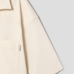 JUUN.J (Унисекс) Рубашка [CORE] Summer Linen Open-Collar Loose-Fit Short-Sleeve Shirt – Ivory