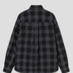 JUUN.J (Унисекс) Рубашка [CORE] Sheer Square Check Oversized Shirt – Black
