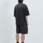 JUUN.J (Унисекс) Рубашка Denim Loose-Fit Short-Sleeve Shirt – Black