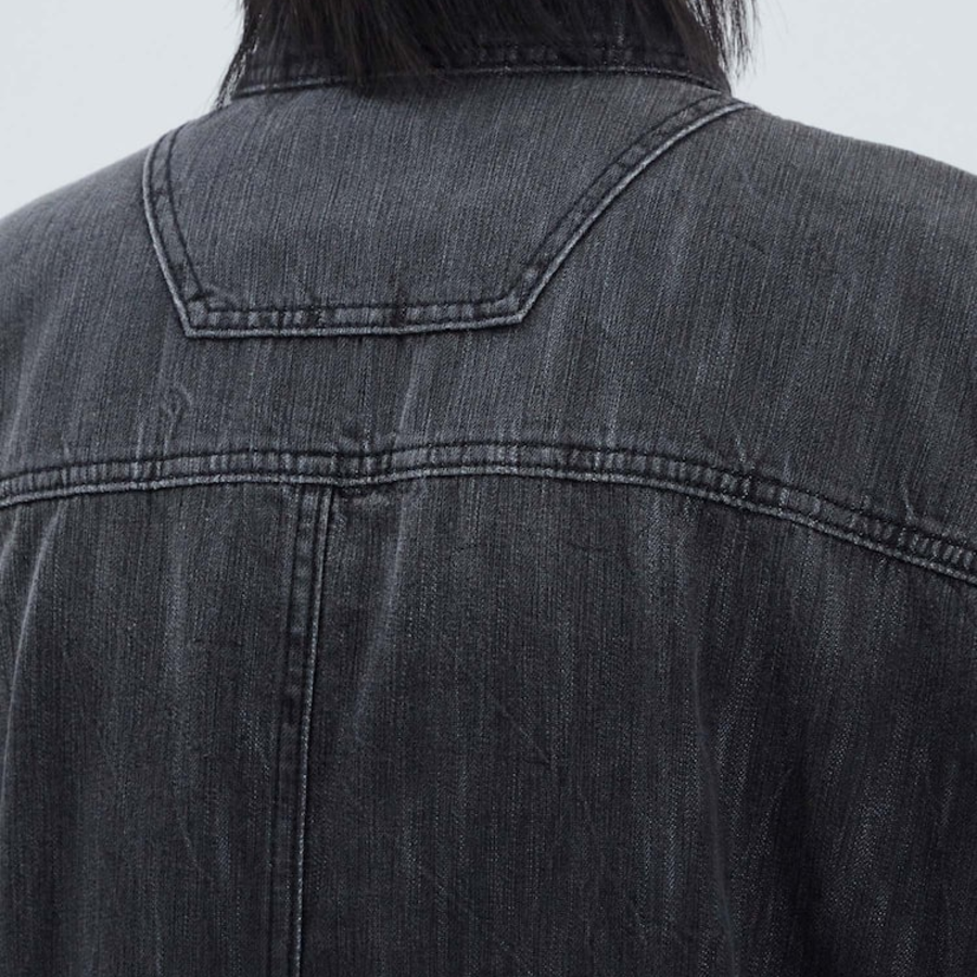 JUUN.J (Унисекс) Рубашка Denim Loose-Fit Short-Sleeve Shirt – Black